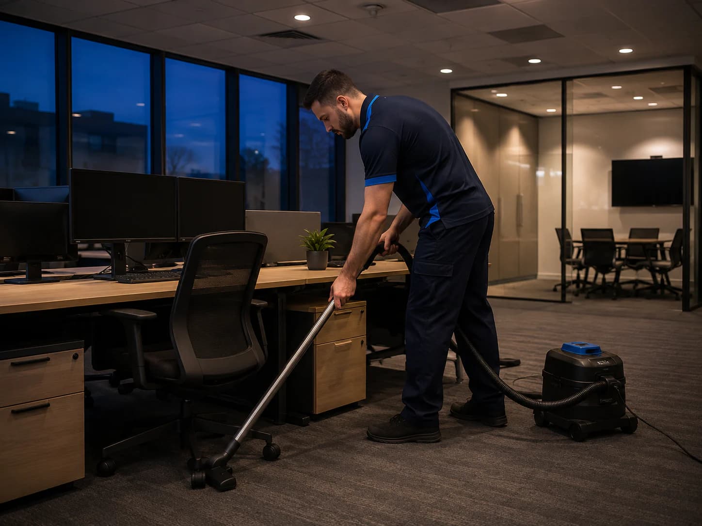 FBA Sparkle cleaners carrying out commercial cleaning at a client property