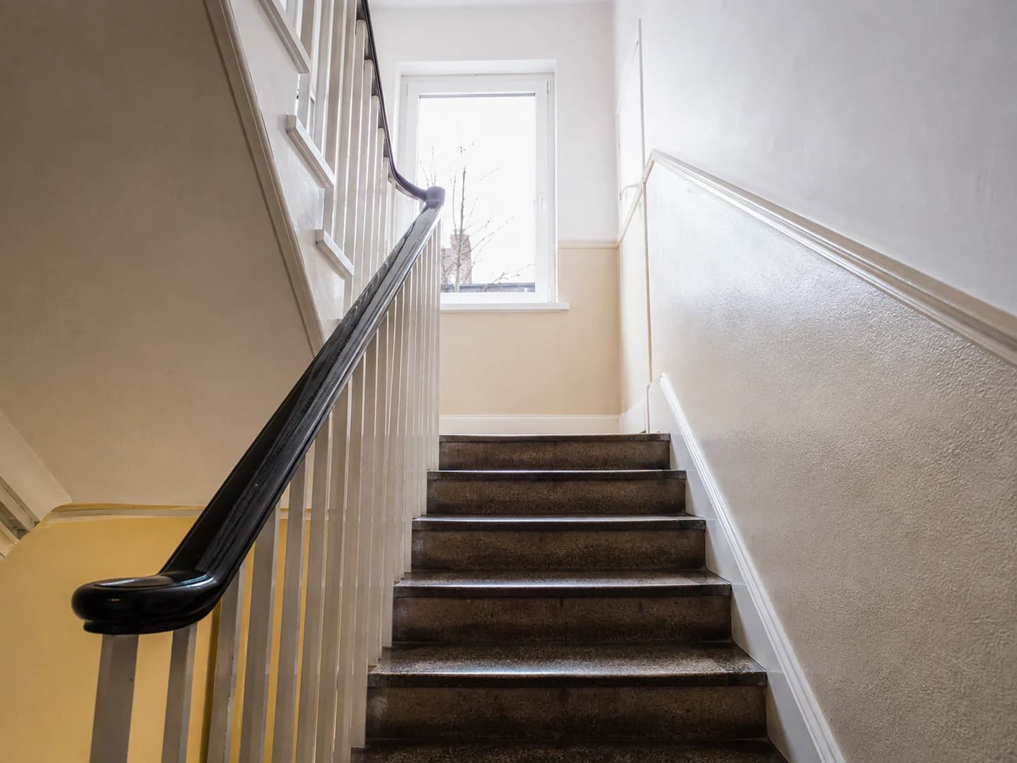 Communal stairwell in a managed residential block