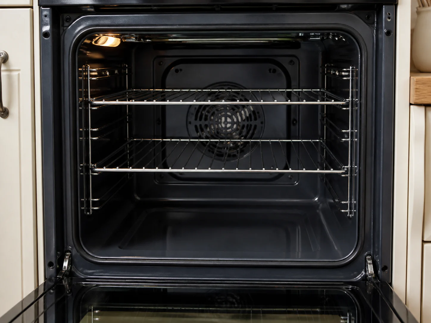 Oven interior after professional degreasing